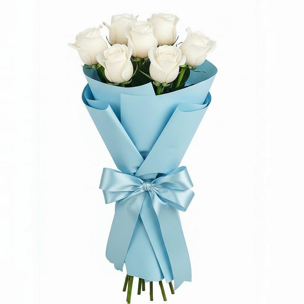 Букет 7 белых роз Проуд в Скоропусковском