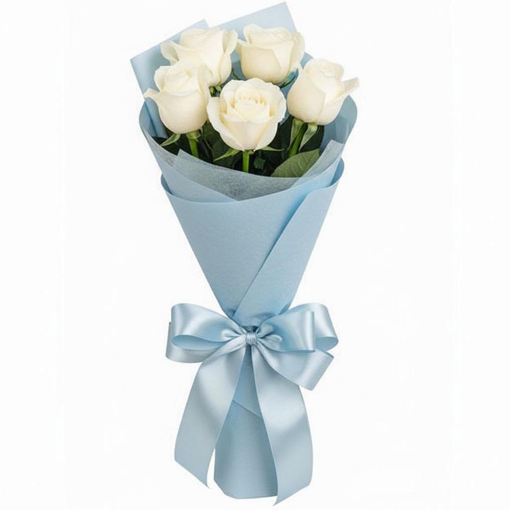 Букет 5 Белых роз Проуд в Скоропусковском