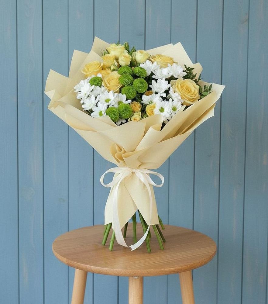 Букет цветов из: Хризантемы и Розы в Скоропусковском