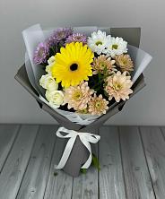 Букет цветов из:  Розы, Герберы и Хризантемы в Скоропусковском