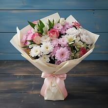 Букет цветов из:  Хризантемы, Альстромерии и Розы в Скоропусковском