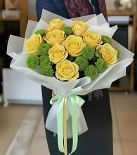 Букет цветов из:  Хризантемы и Розы в Скоропусковском