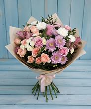 Букет цветов из:  Хризантемы, Розы и Альстромерии в Скоропусковском