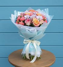 Букет цветов из:  Хризантемы и Розы в Скоропусковском