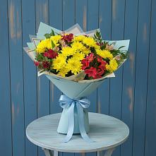 Букет цветов из:  Альстромерии и Хризантемы в Скоропусковском