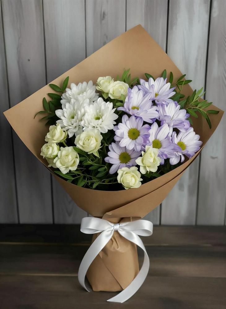 Букет цветов из: Хризантемы и Розы в Скоропусковском